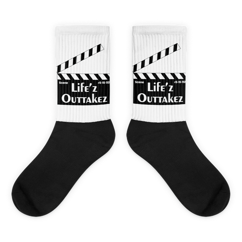 Black Sublimated Outtakez Logo Socks